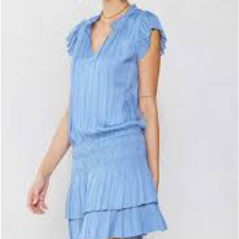 Current Air Light Blue Pleated Mini Dress